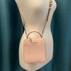 Brand new KATE SPADE VANITY CROSSBODY ROSE PINK SAFFIANO LEATHER W/TOP HANDLE